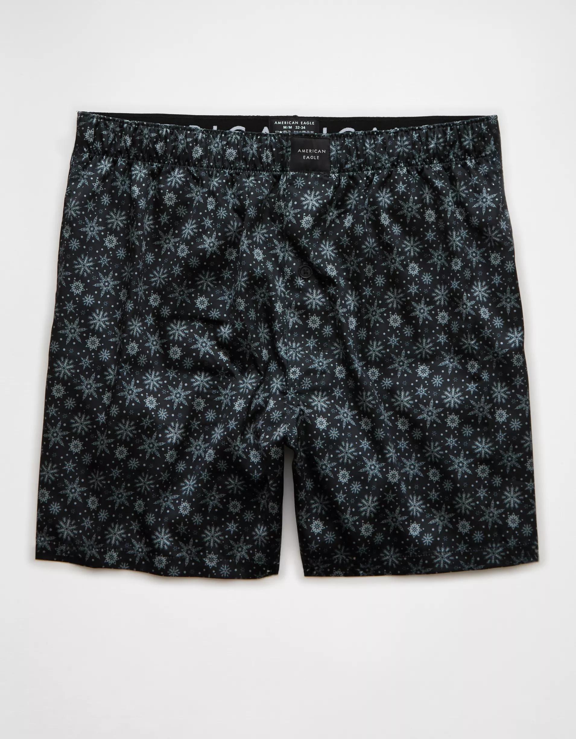 AEO Tiny Snowflakes Satin Pocket Boxer Short Product Image