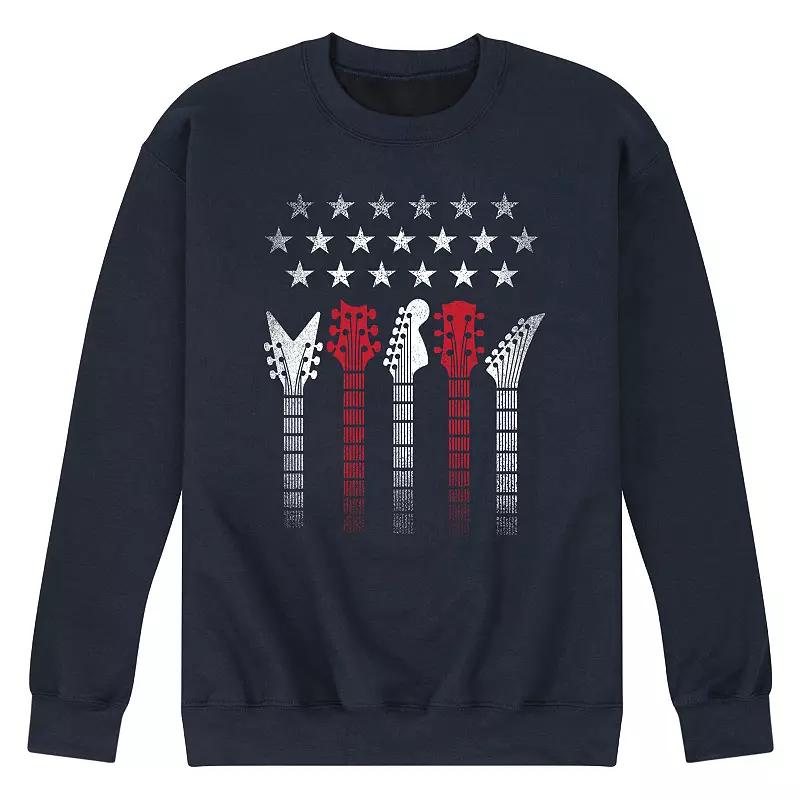 Men's Americana Flag Guitars Fleece Sweatshirt,  Product Image