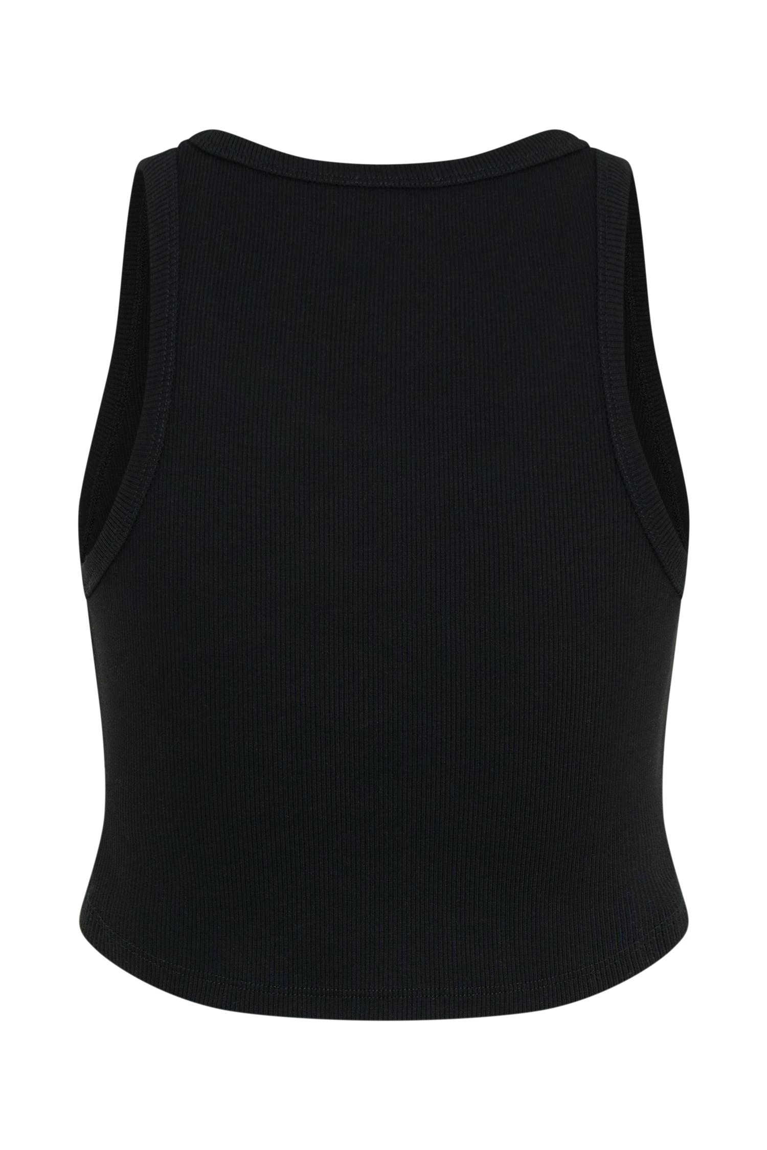 Morgana Ribbed Tank Top - Black Product Image