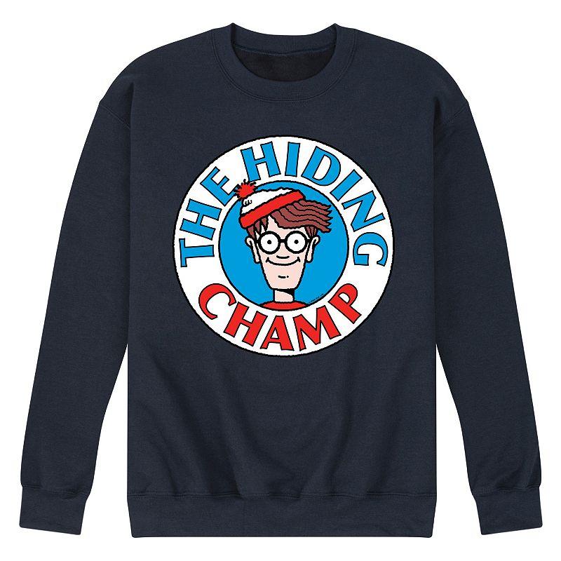 Mens Wheres Waldo The Hiding Champ Fleece Sweatshirt Blue Product Image