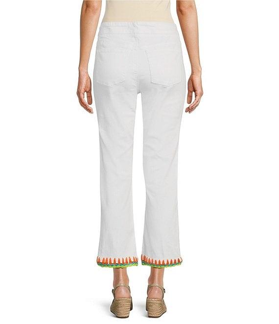 John Mark Pull On Crochet Hem Flare Leg Pants Product Image