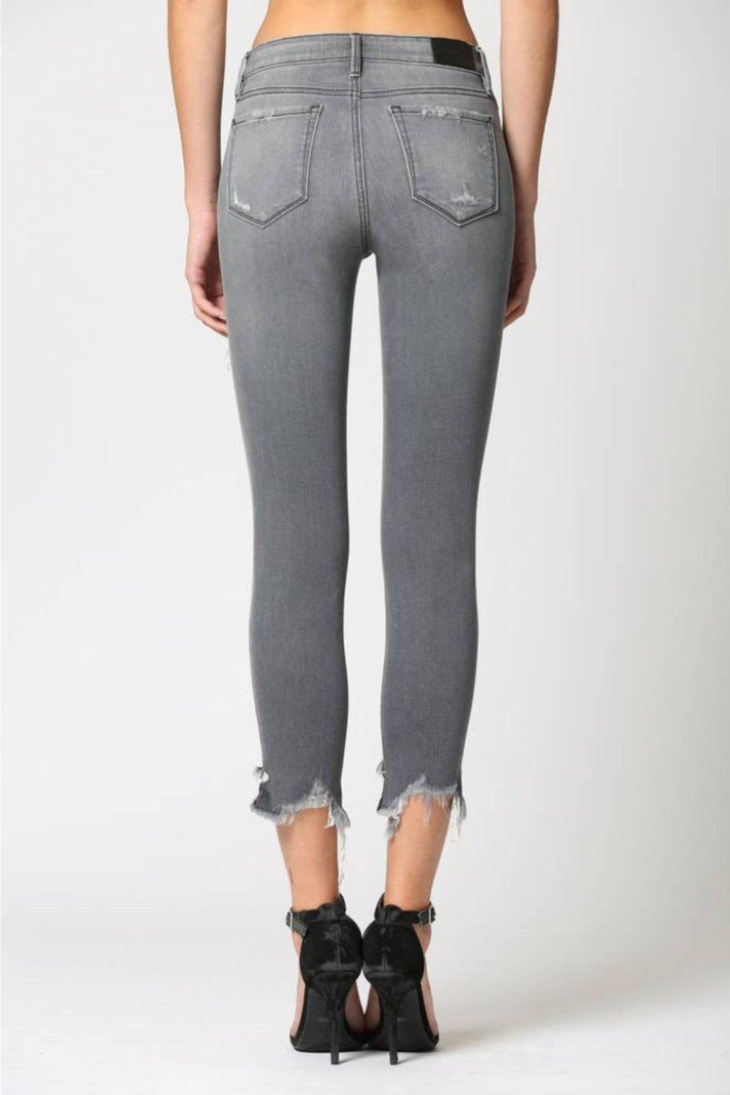 Destructed Step Hem Skinny Jeans Product Image