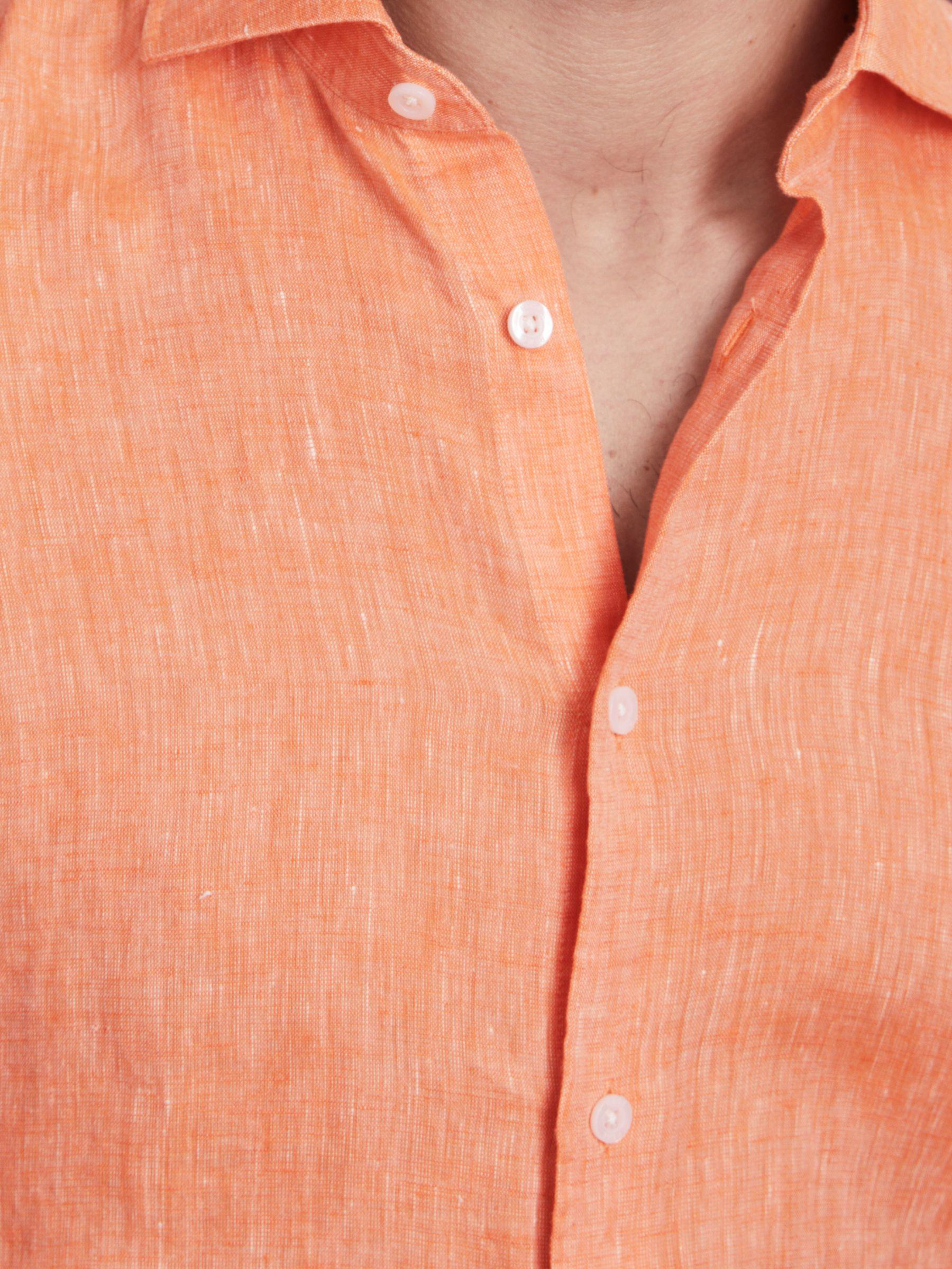 Linen Button-Through Shirt in Peach Product Image