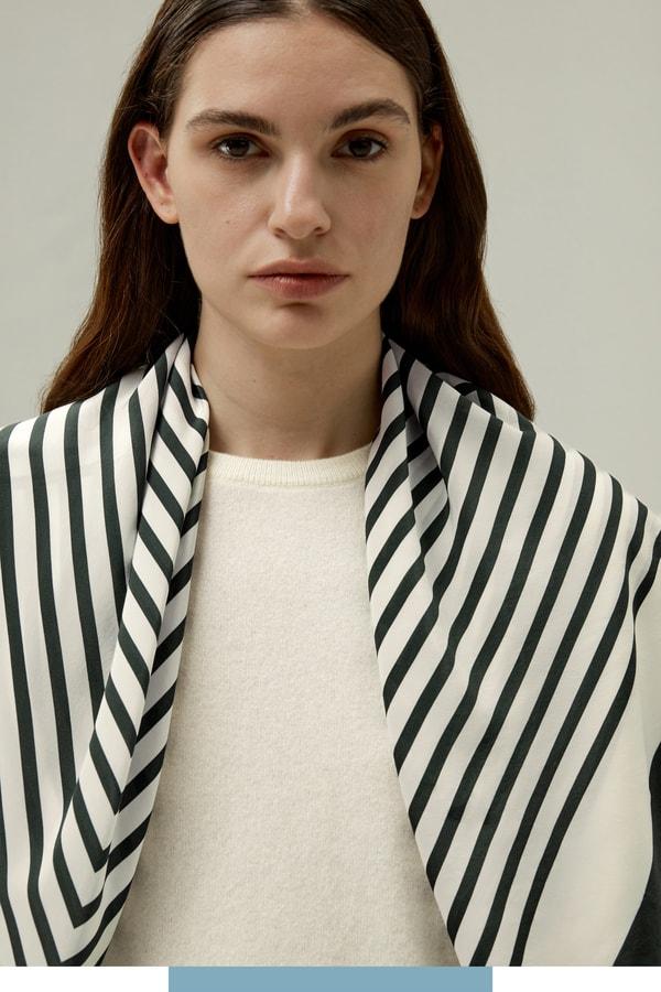 Mid-Century Pattern Silk Scarf Product Image