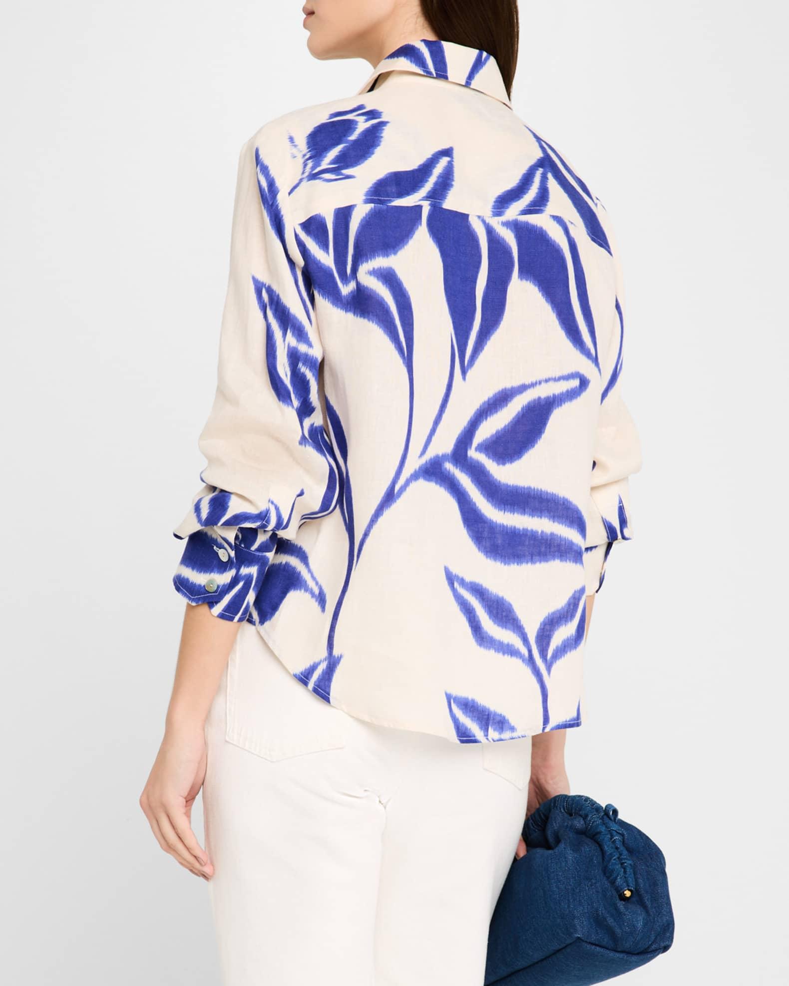 Andie Floral-Print Linen Shirt Product Image