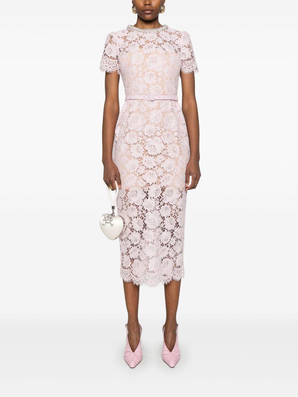 lace pearl-embellished midi dress Product Image