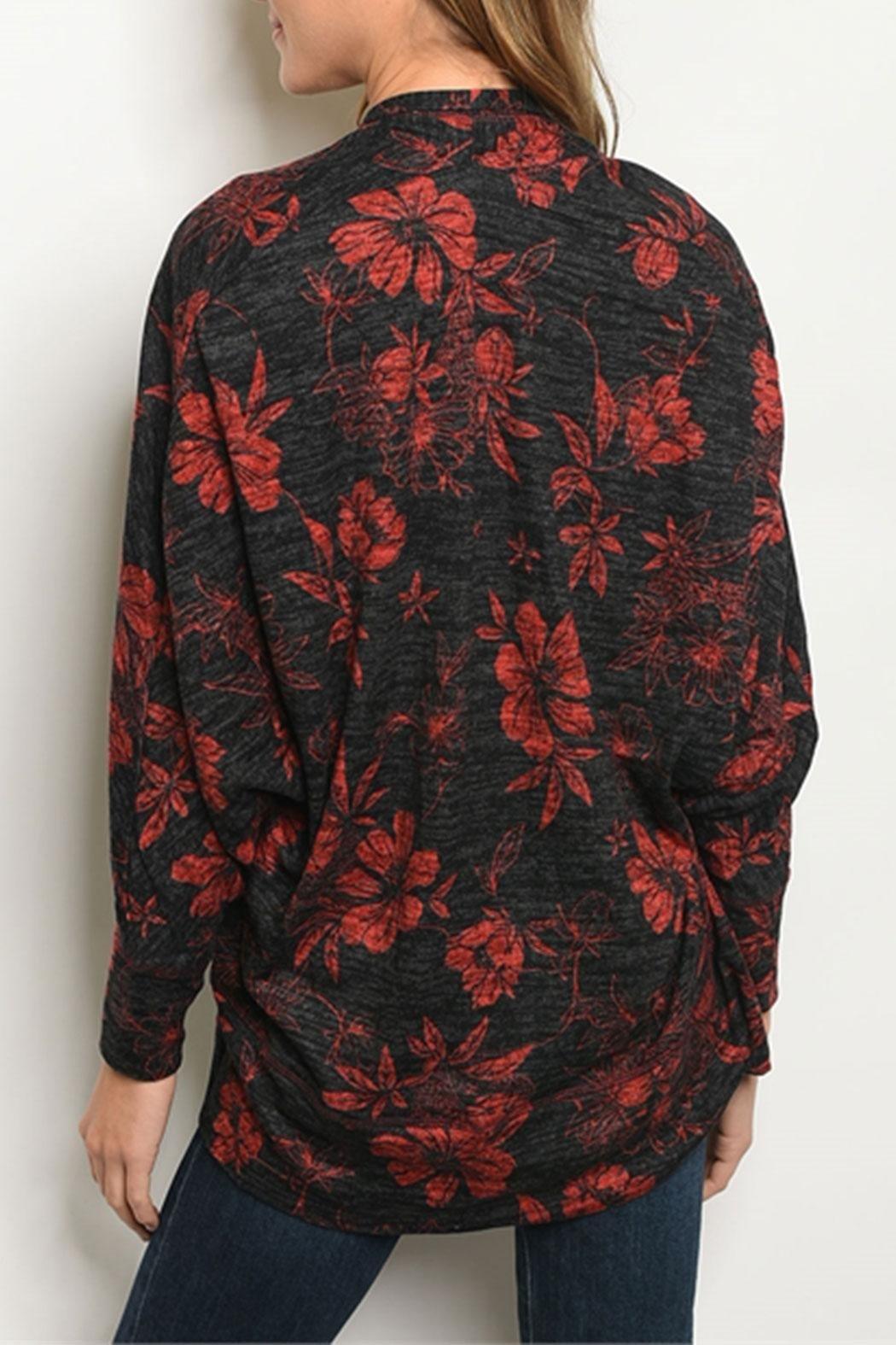 Blk/red Floral Cardigan Product Image