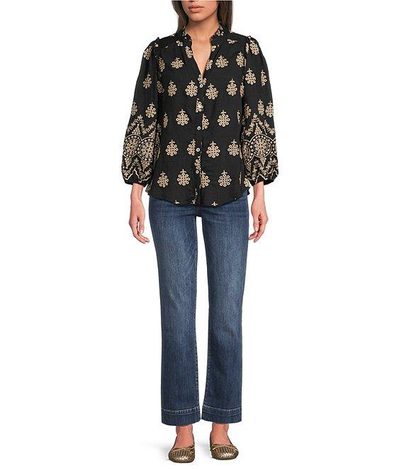 KUT from the Kloth High Rise Fit & Flare Wide Hem Ankle Jeans Product Image