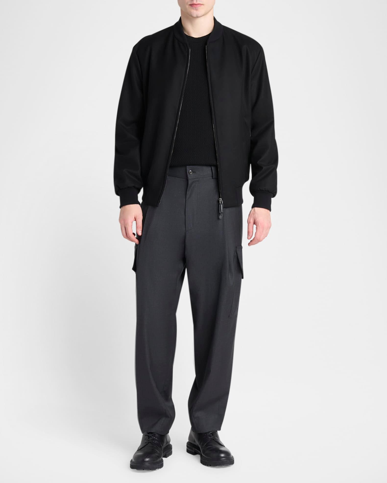 Men's Cashmere Full-Zip Bomber Jacket Product Image