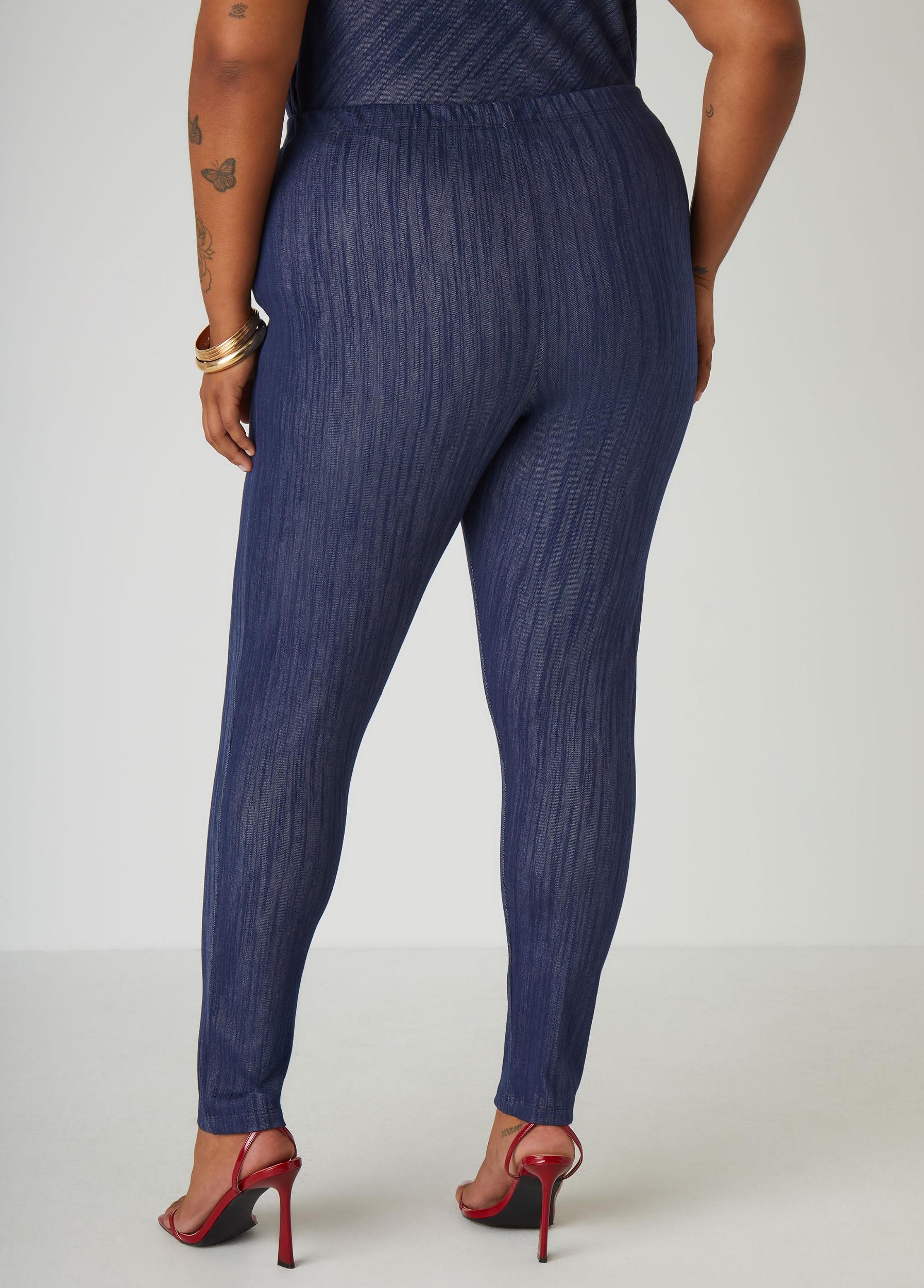 Textured Denim Leggings Product Image