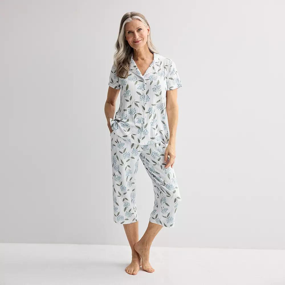 Women's Croft & Barrow® Wonderluxe Pajama Top & Pajama Pants Set, Size: XXL, Lalo Floral Product Image