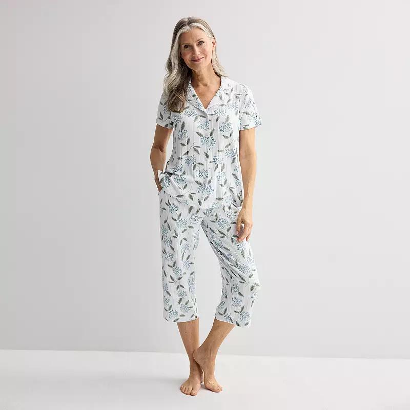 Women's Croft & Barrow® Wonderluxe Pajama Top & Pajama Pants Set, Size: XXL, Lalo Floral Product Image