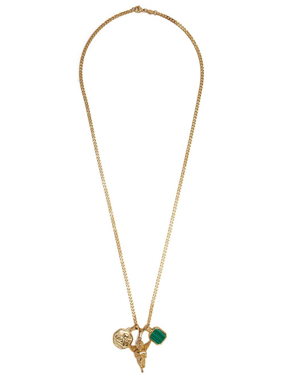 gold-plated Trio charm necklace Product Image