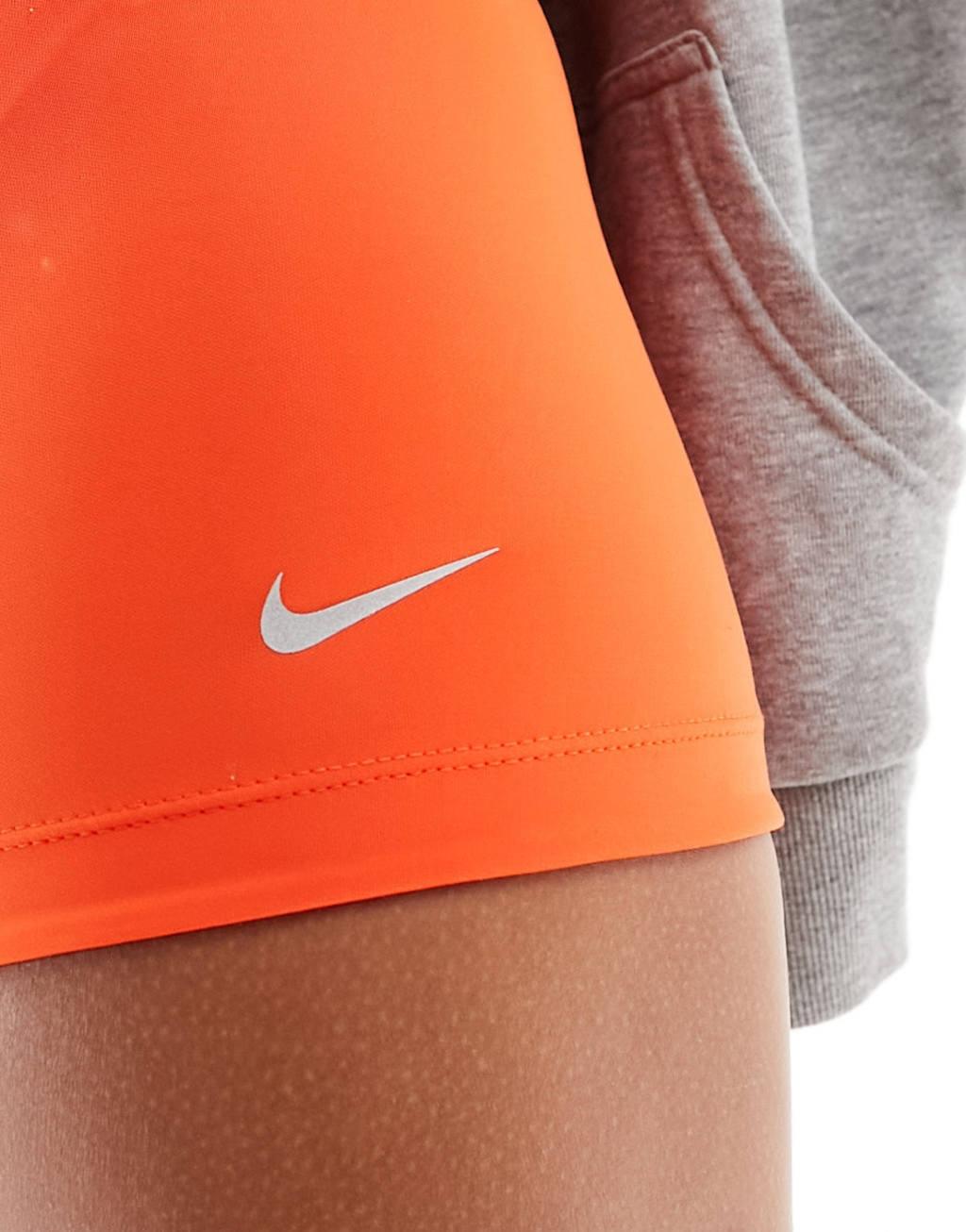 Nike Pro Training Icon Clash 3 inch shorts in orange Product Image
