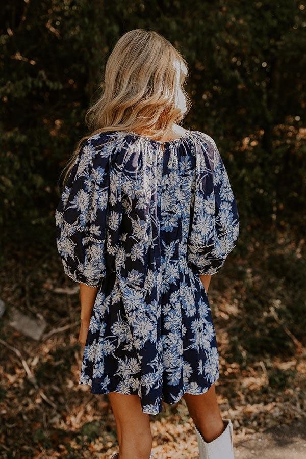 Vino On The Veranda Floral Romper in Navy Product Image
