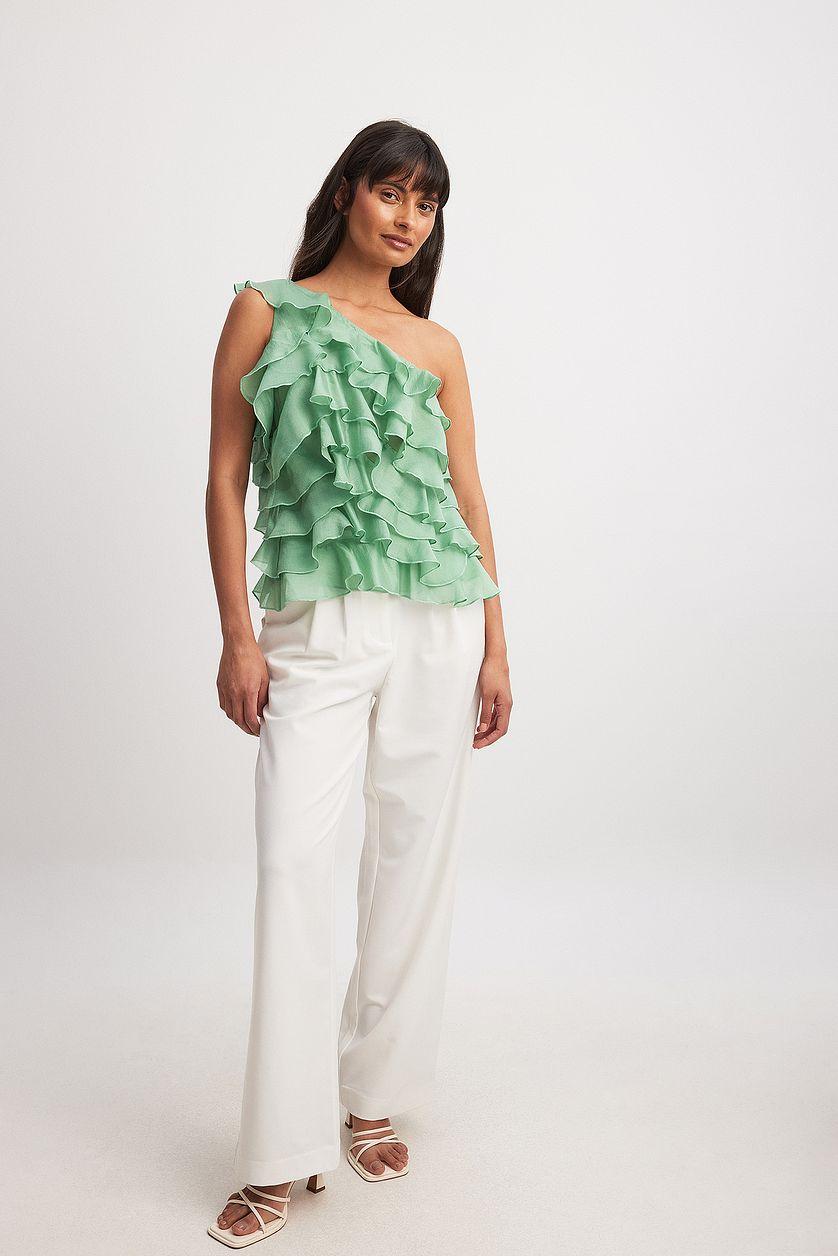 One Shoulder Ruffled Top Product Image