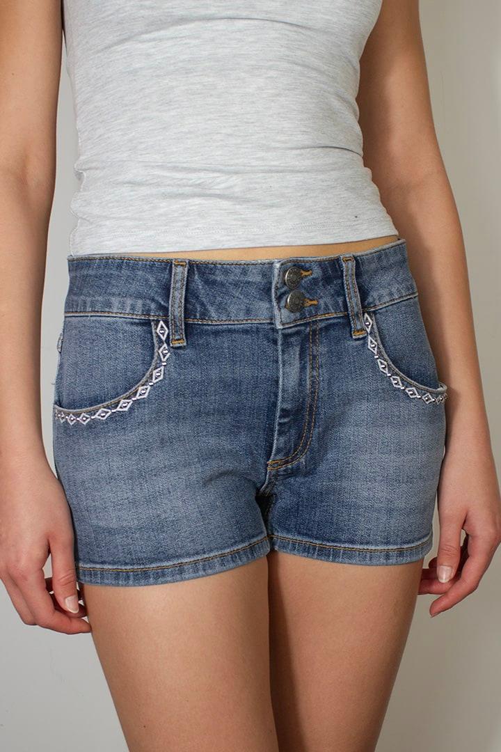 Shorts with studs and embroidery Product Image