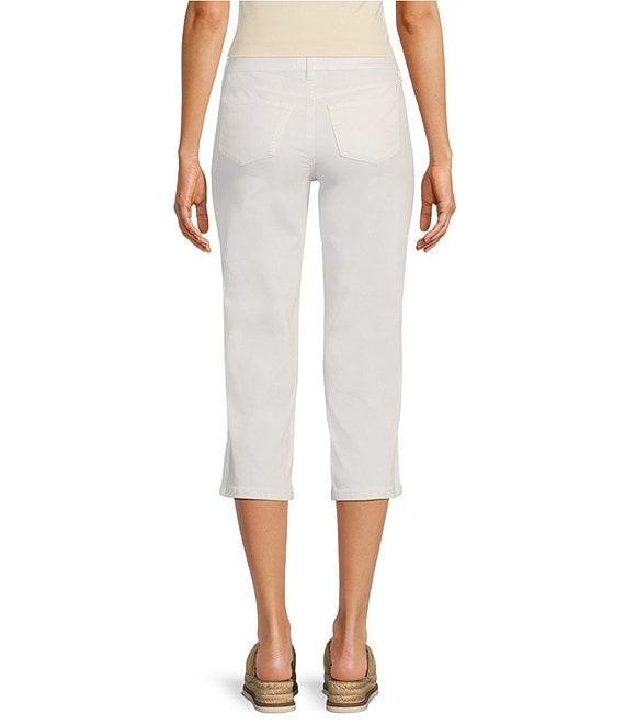 NYDJ Petite Size Marilyn Lift Tuck® Technology Straight Leg Side Button Plackets Hem Crop Jeans Product Image