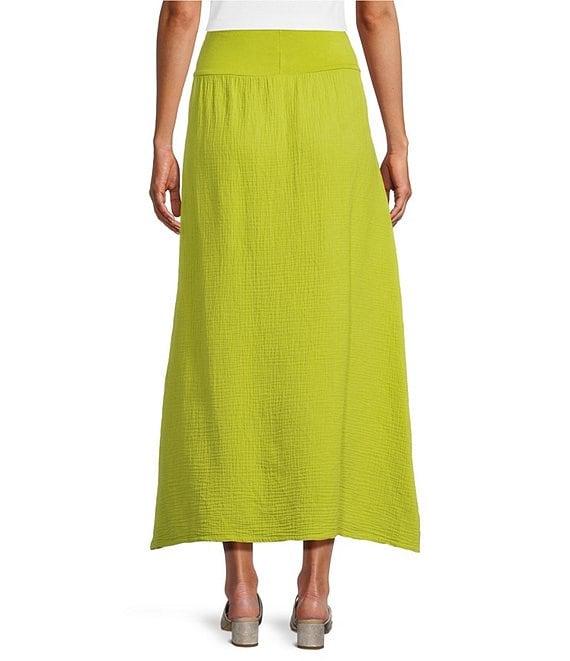 Bryn Walker Cotton Gauze Wide Waistband A-Line Pull-On Skirt Product Image