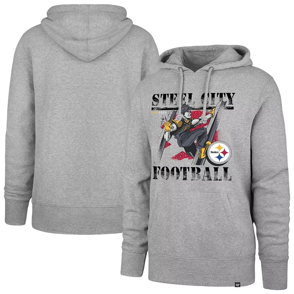 Men's '47 Gray Pittsburgh Steelers Regional Headline Pullover Hoodie,  Product Image