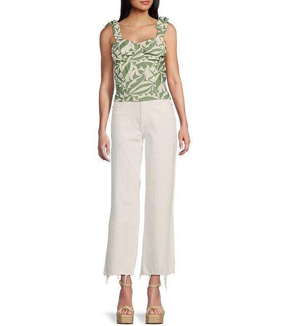 I.N. San Francisco Floral Print Sweetheart Neck Tie Strap Coordinating Corset Top Product Image