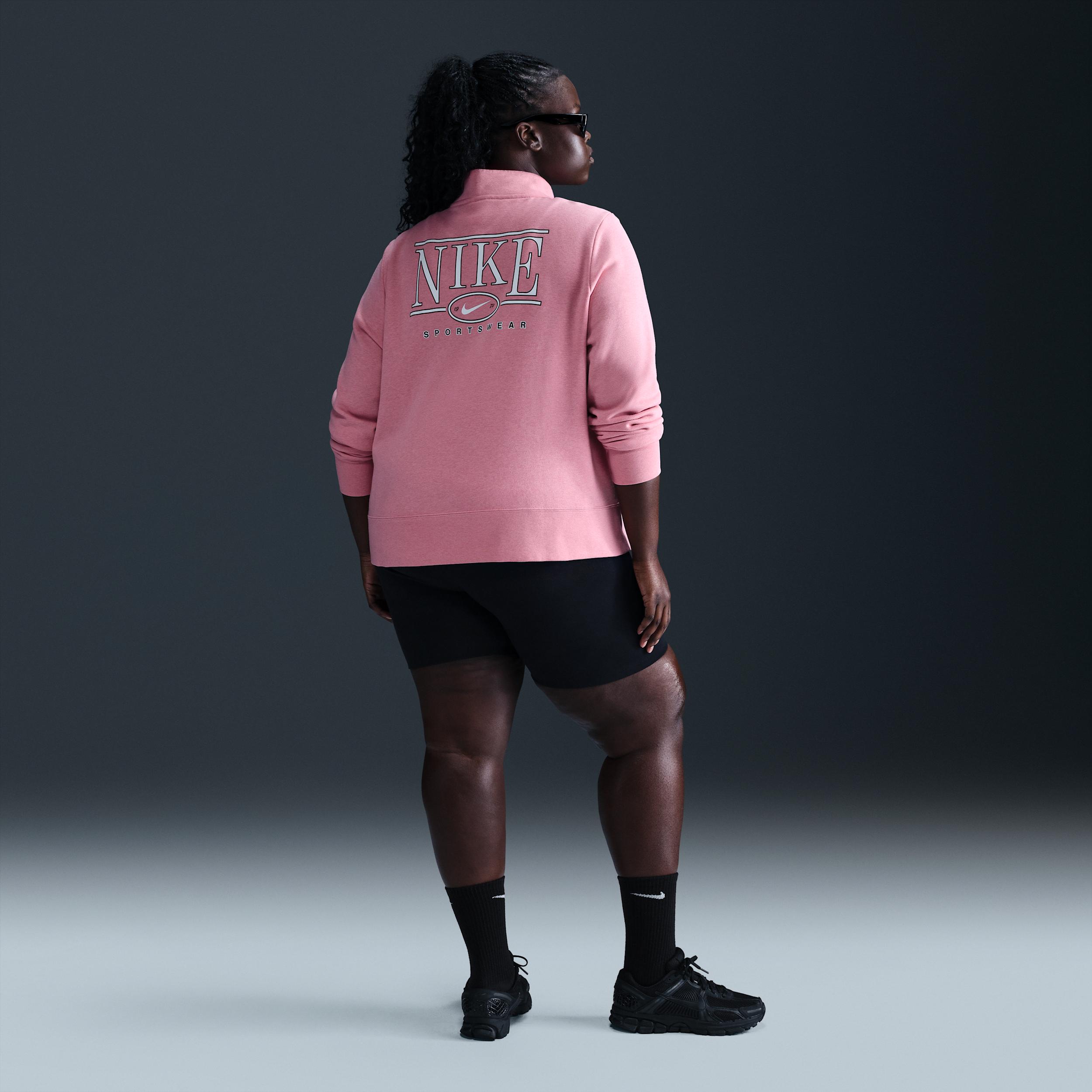 Nike Sportswear Club Fleece Women's Mock-Neck 1/2-Zip Graphic Top (Plus Size) Product Image