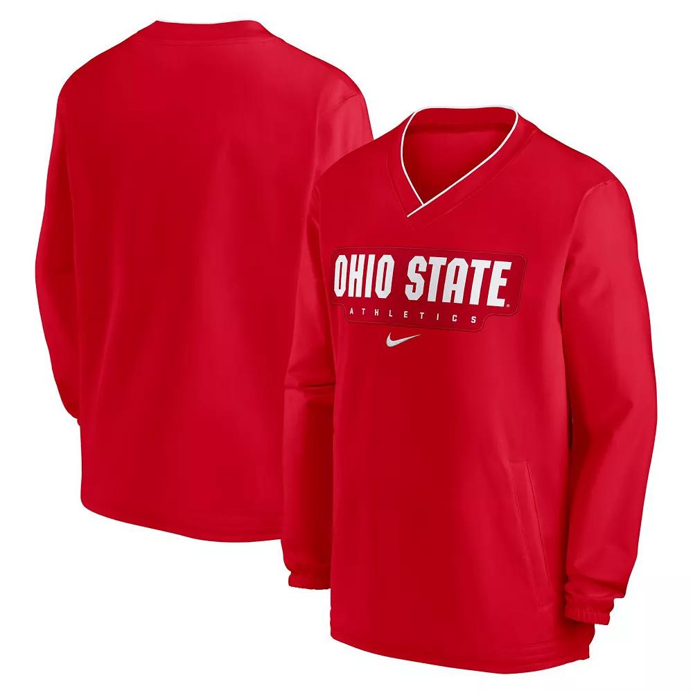 Men's Nike Scarlet Ohio State Buckeyes 2024 Sideline Pullover Windshirt,  Product Image