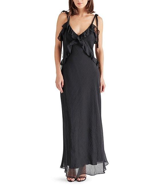 Steve Madden Adalina V-Neck Sleeveless Ruffle Maxi Dress Product Image