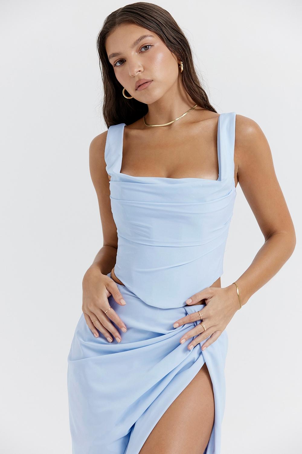 Una  soft blue corset Product Image