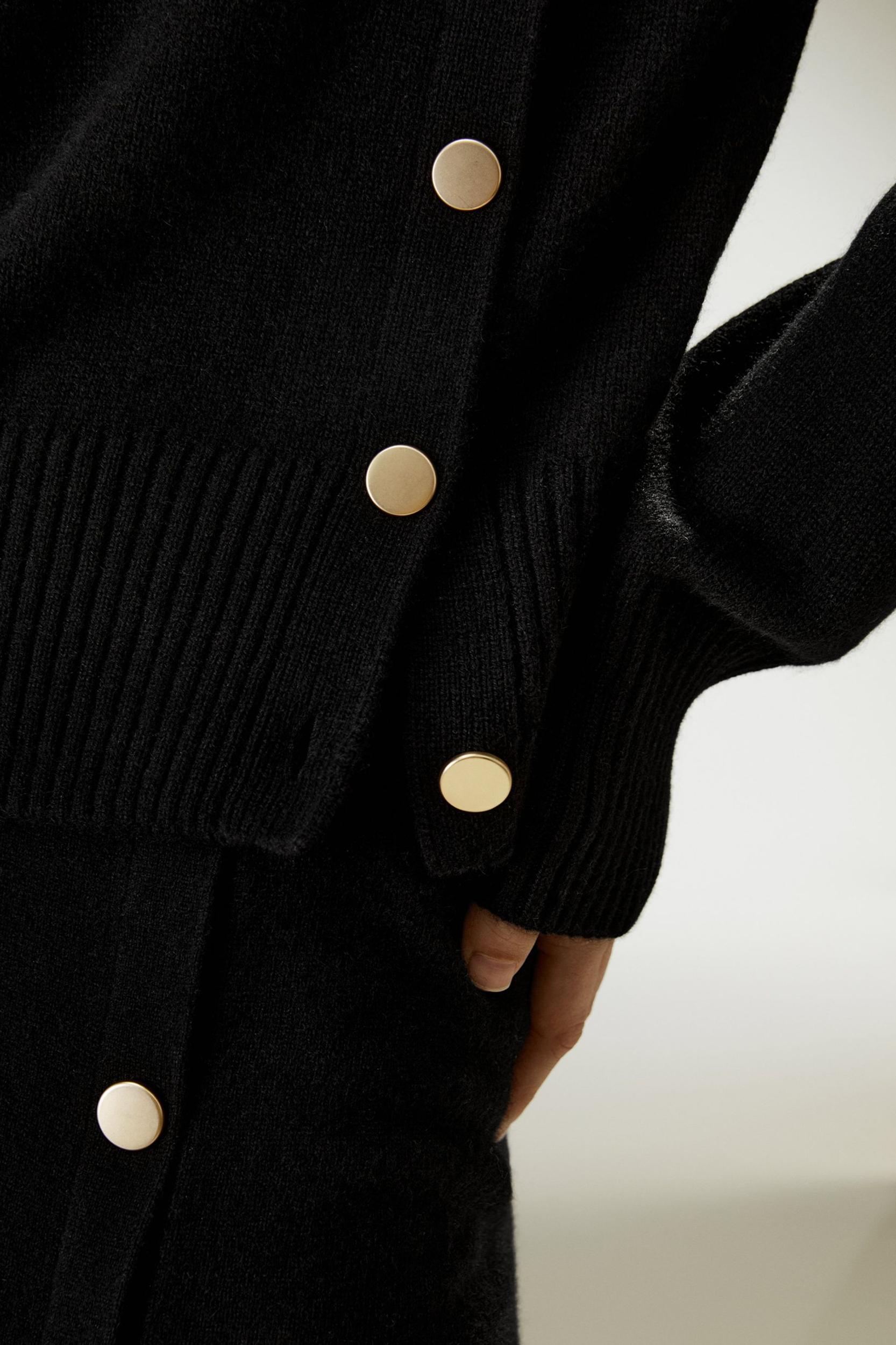 Cashmere Sweater With Row of Side Buttons Product Image