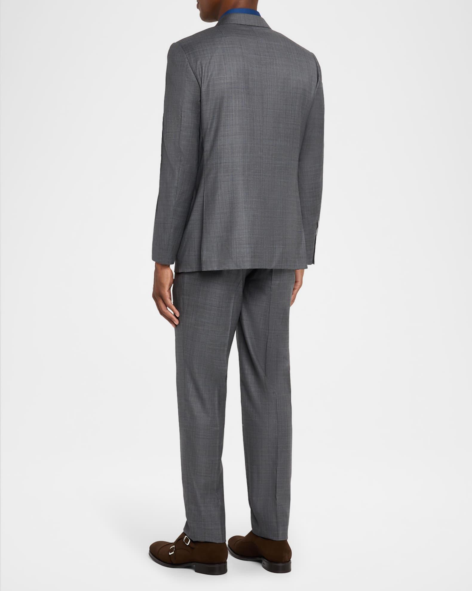 Men's Wool and Silk Tonal Plaid Two-Piece Suit Product Image