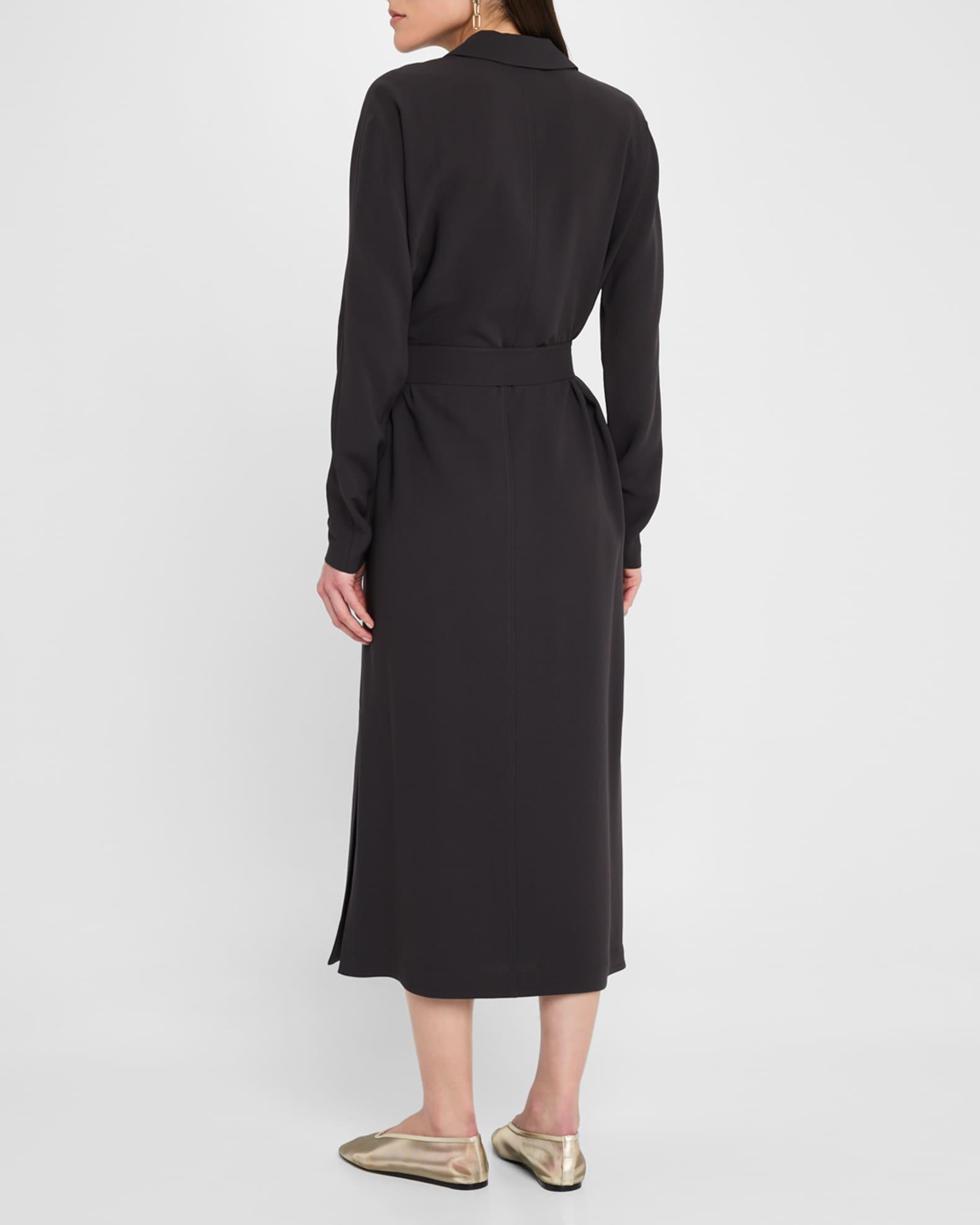 Belted Side Slit Midi Dress Product Image