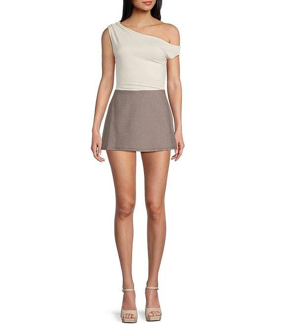 Originality Check Pattern Pull On A-Line Mini Skort Product Image