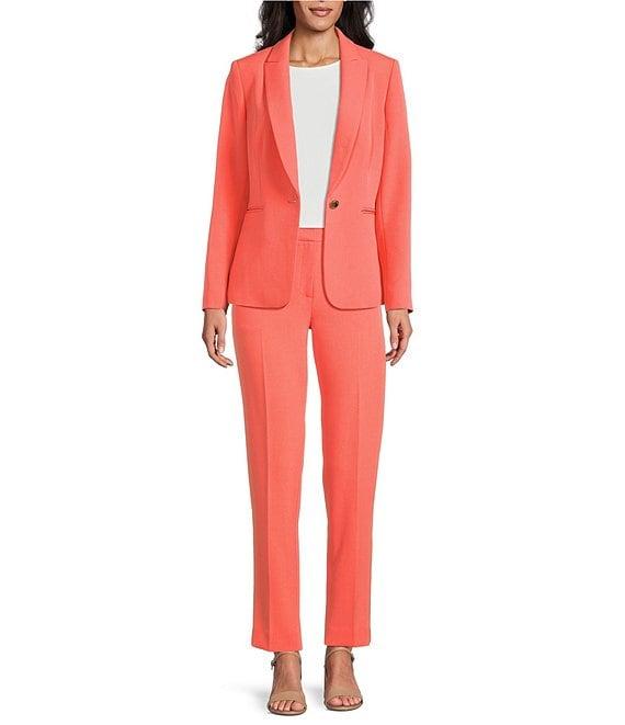 Preston & York Alyssa Notch Lapel Long Sleeve One Button Crepe Blazer Product Image