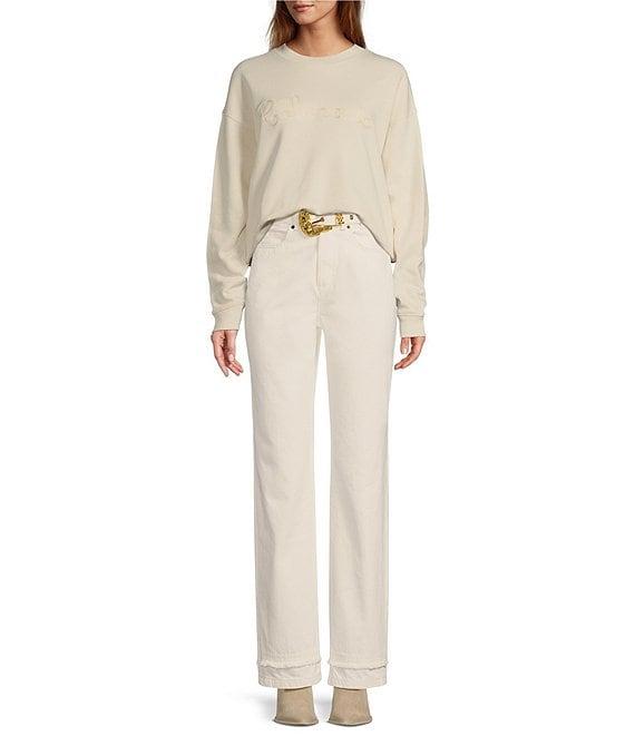 Le' AL.X Denim Built-In Western Belt High Rise Straight Leg 5-Pocket Jeans Product Image