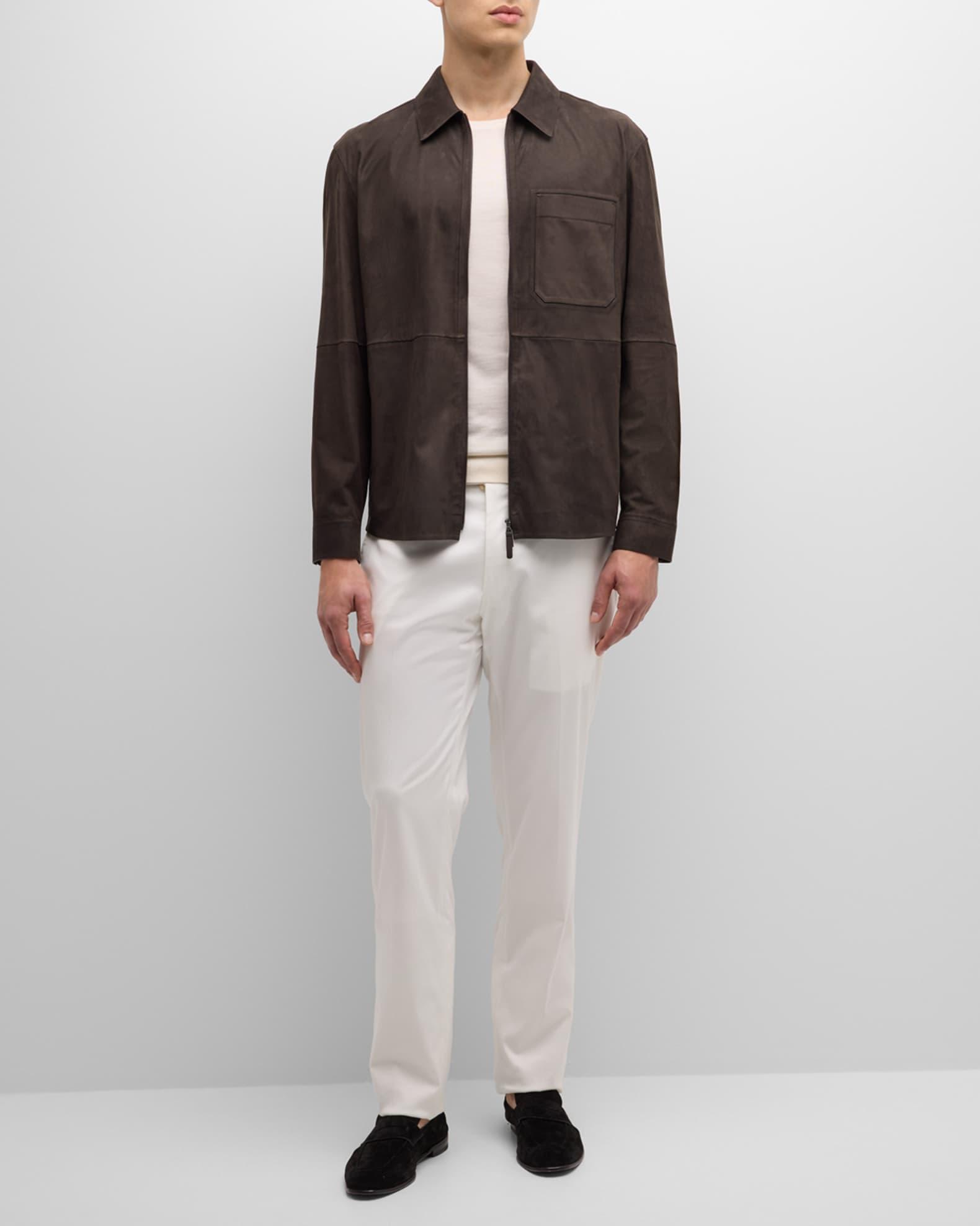 Men's Suede Full-Zip Overshirt Product Image