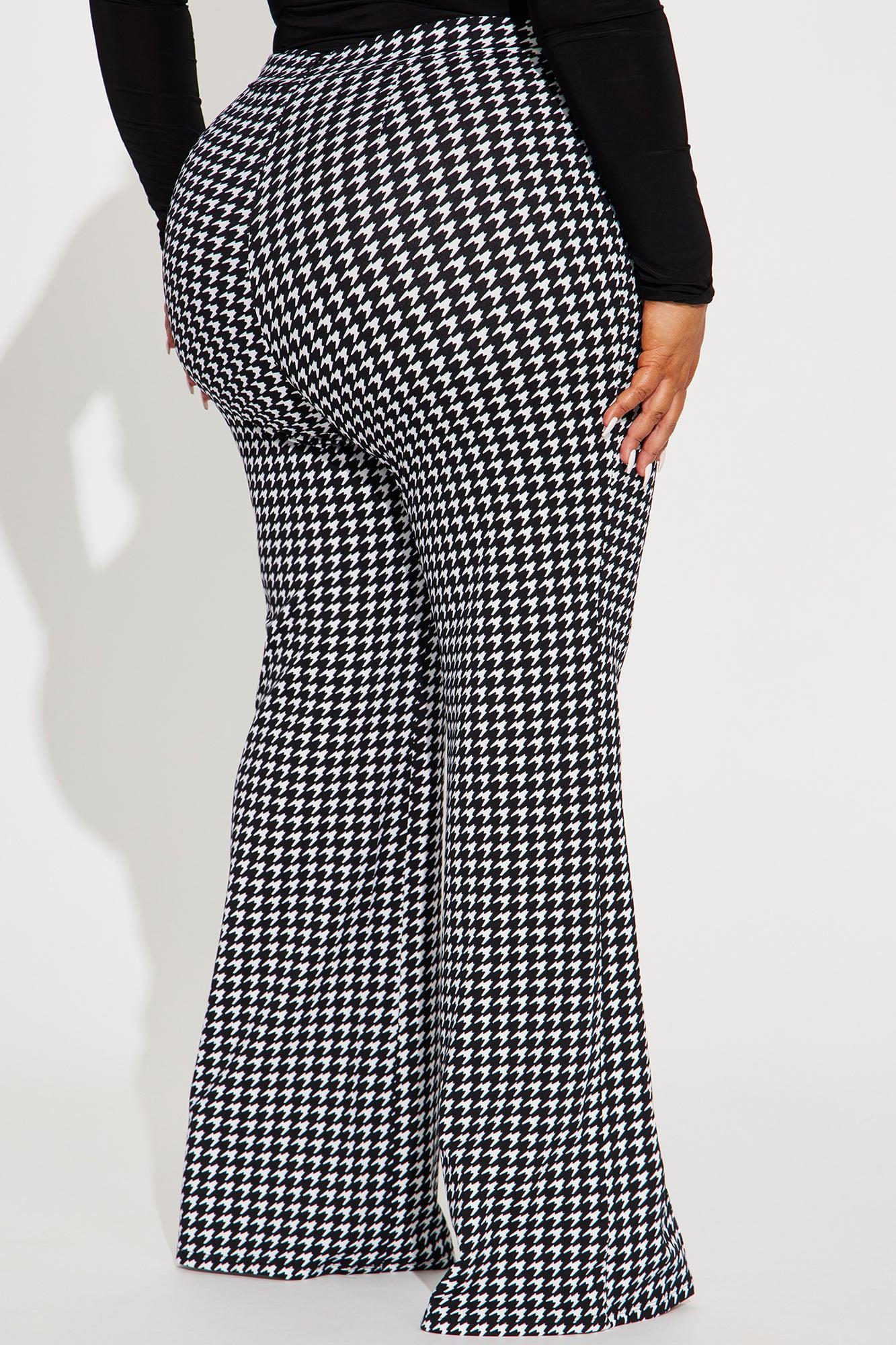 Victoria High Waist Dress Pant Houndstooth 35 - Black/White Product Image