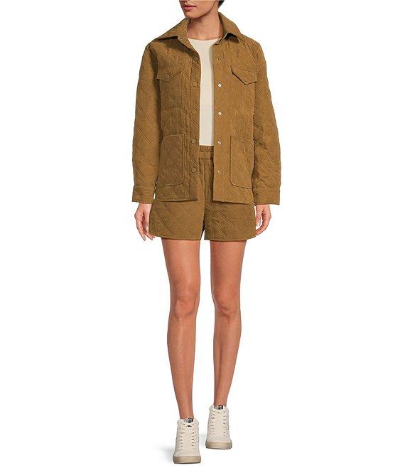 Gianni Bini Lolly Quilted Flat Front Elastic Waist Coordinating Shorts Product Image