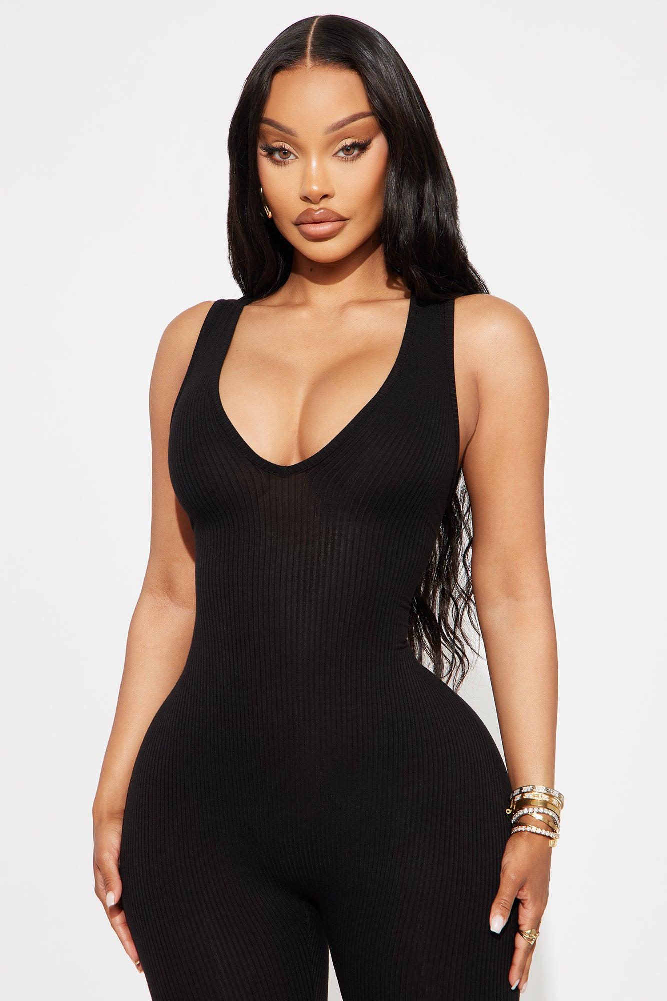 Ryleigh Ribbed Jumpsuit - Black Female Product Image