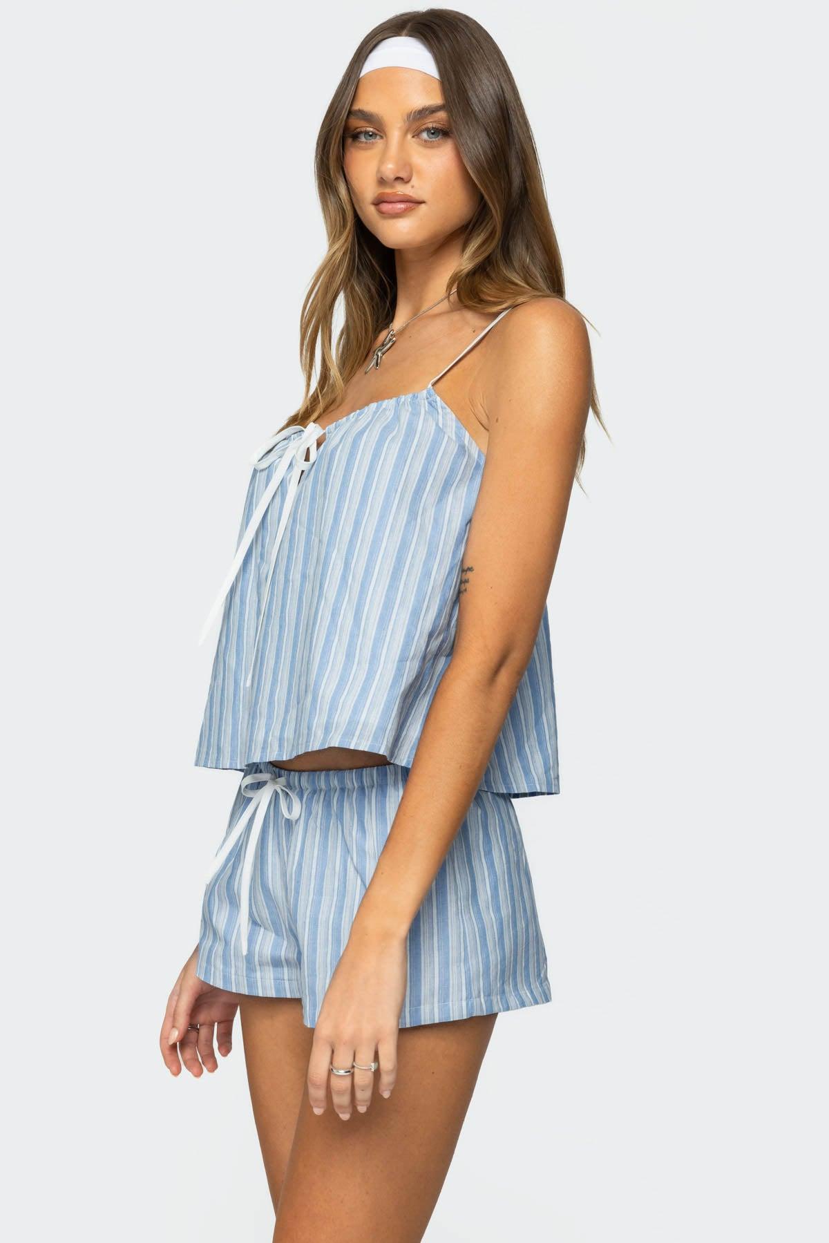 Birkley Striped Babydoll Top Product Image