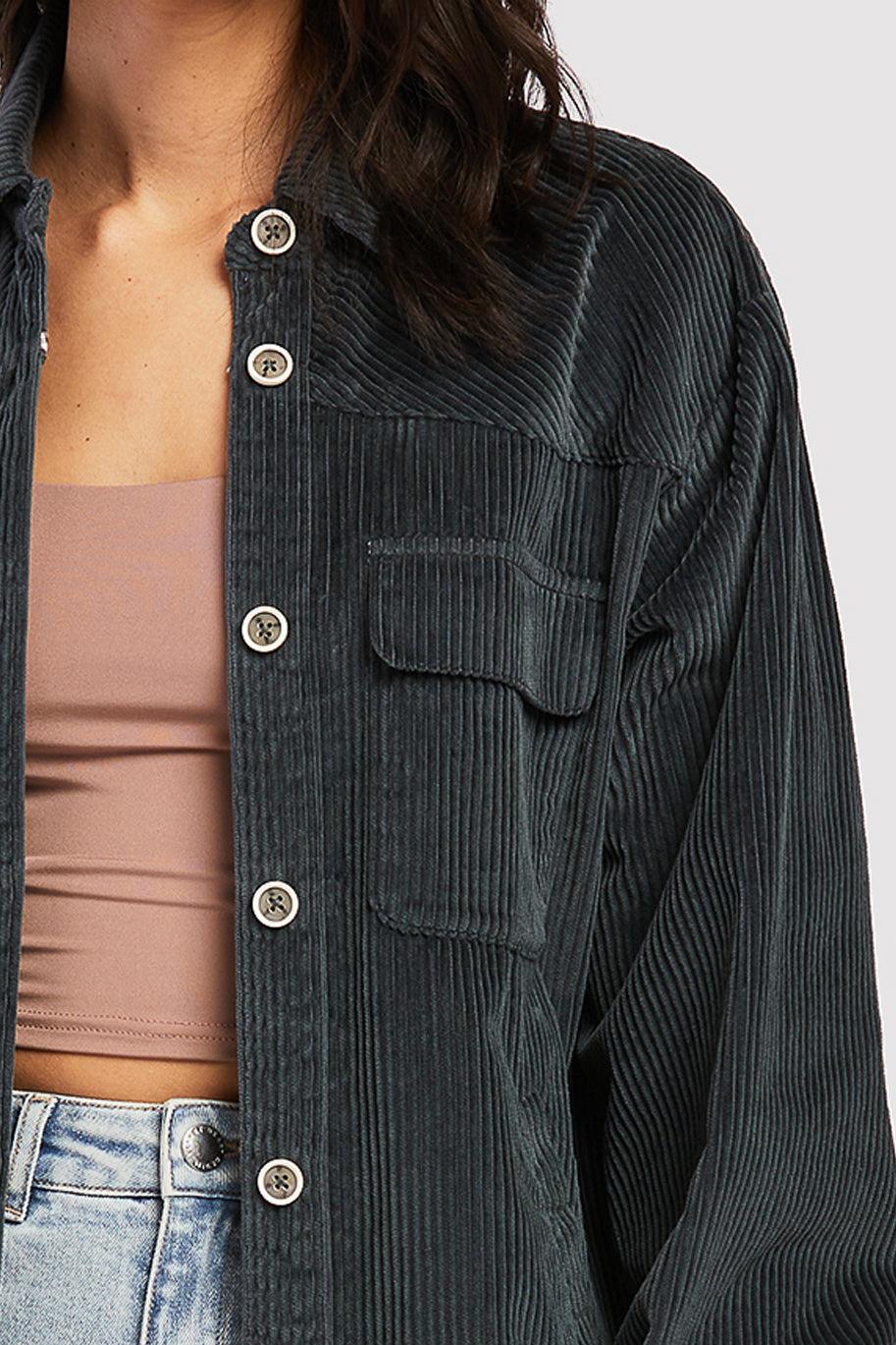 Lance Long Sleeve Novelty Button Down Front Flap Chest Pockets Corduro Product Image