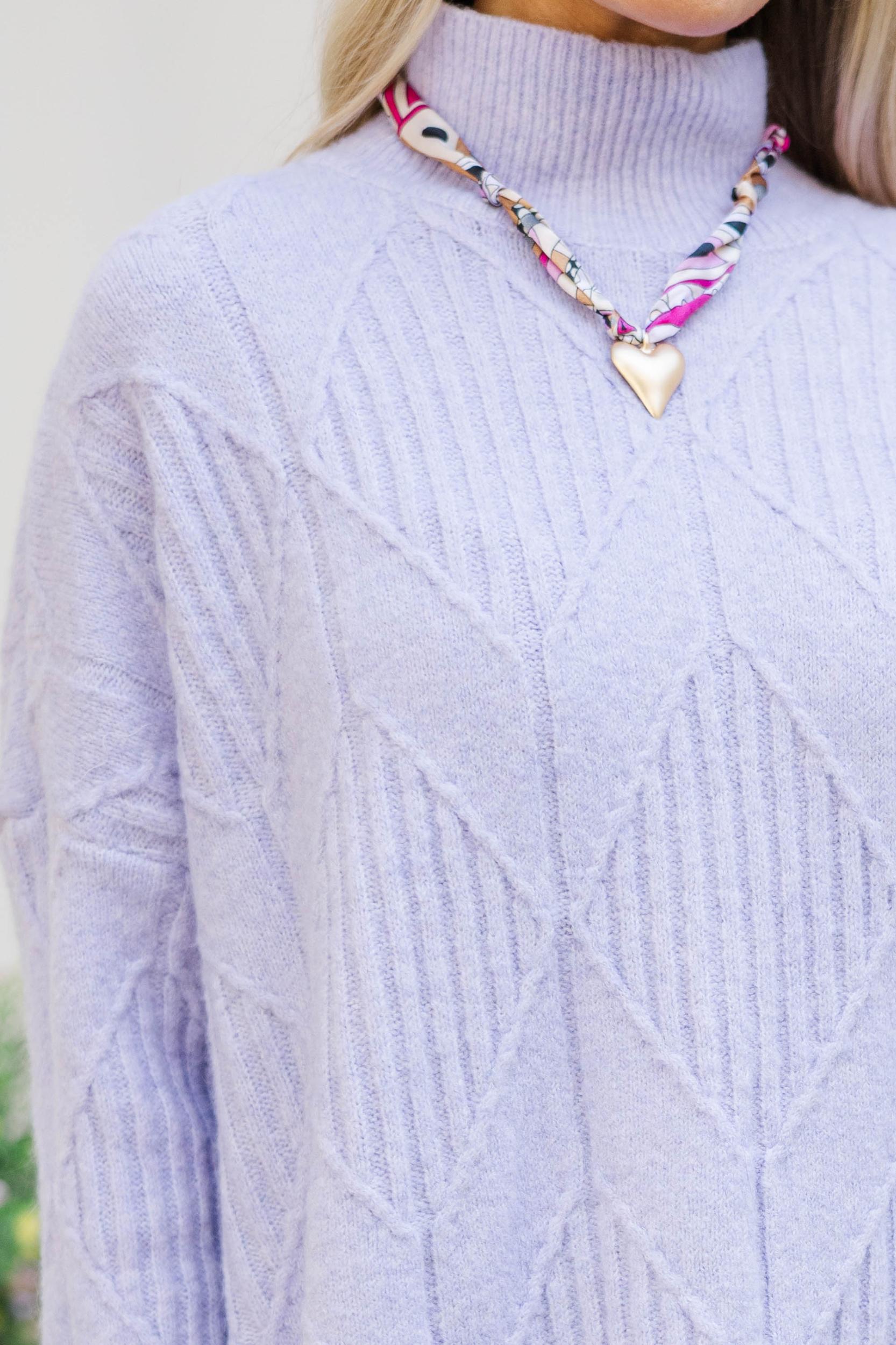 Walk The Walk Lavender Purple Sweater Female Product Image