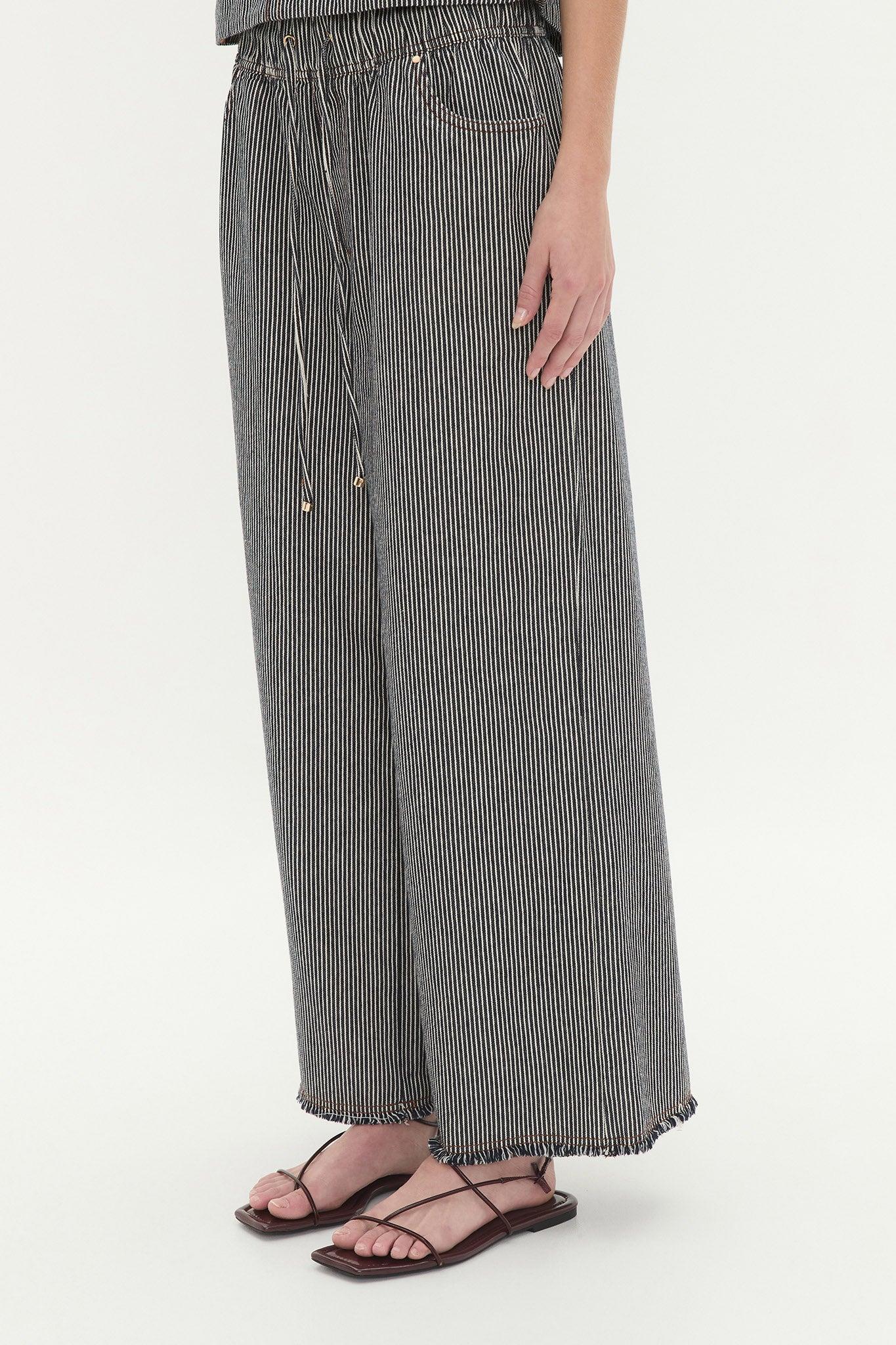 Josette Striped Denim Jeans-DENIM STRIPE / 4 Product Image