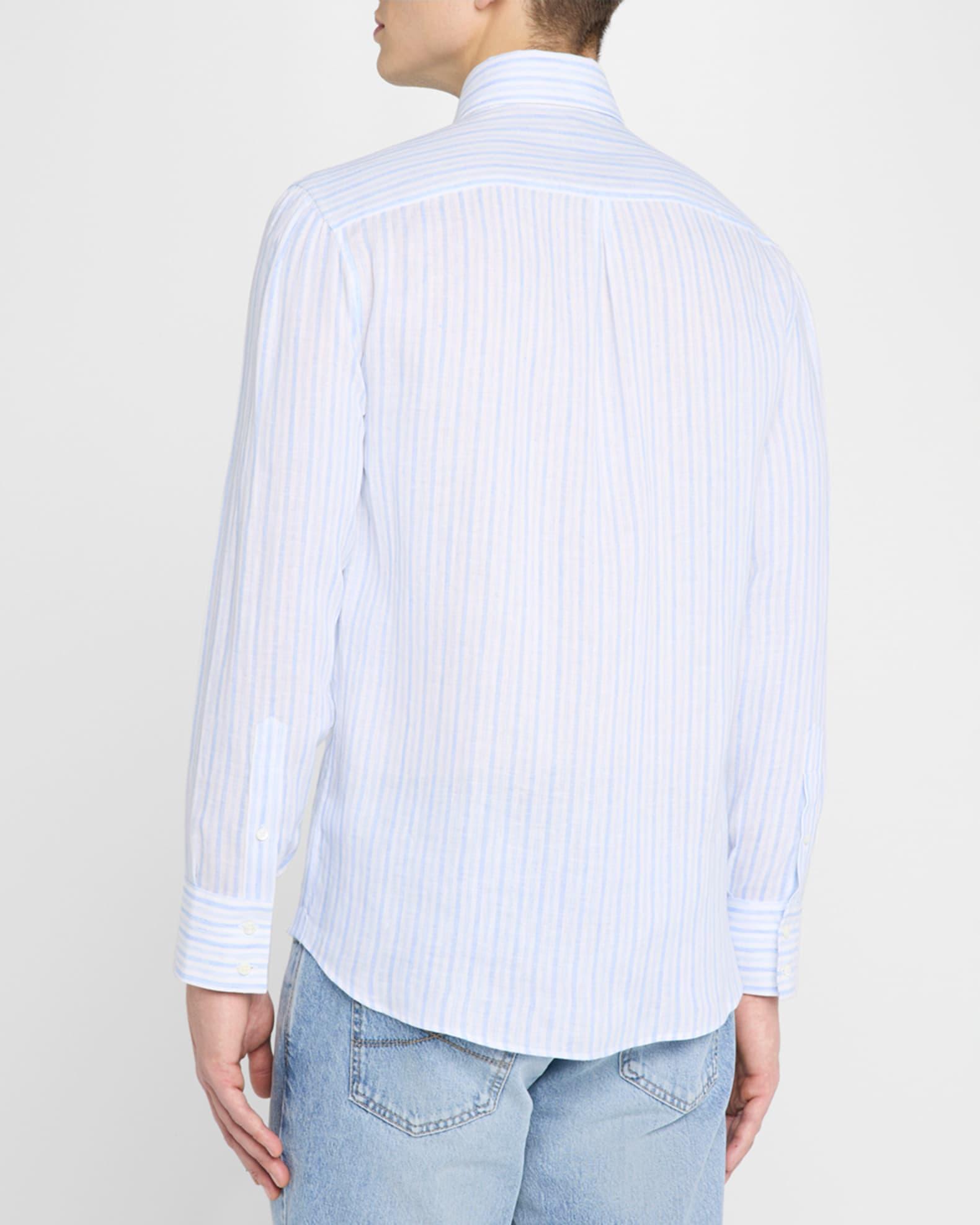Men's Linen Multi-Stripe Sport Shirt Product Image