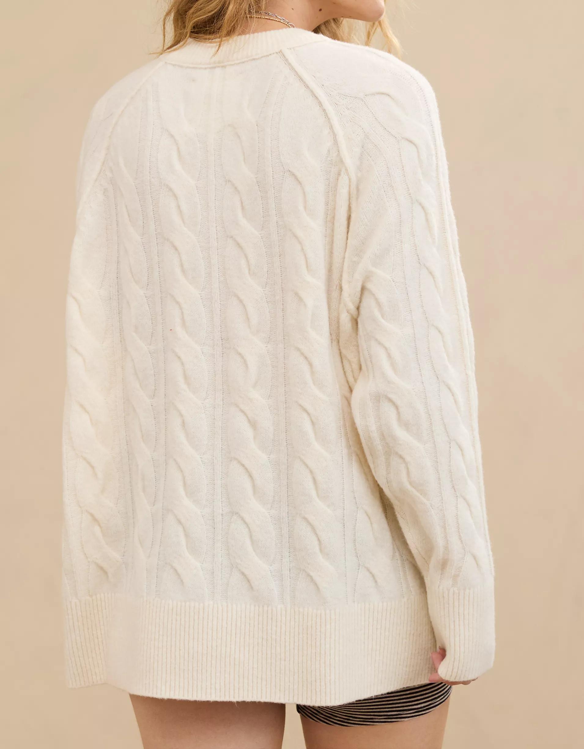 Aerie unREAL Cable Crew Sweater Product Image
