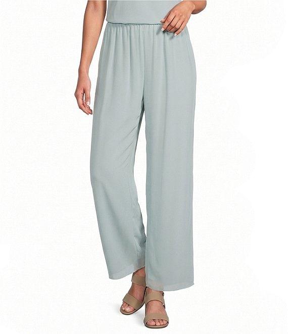 Alex Evenings Wide Leg Mid Rise Chiffon Pants Product Image