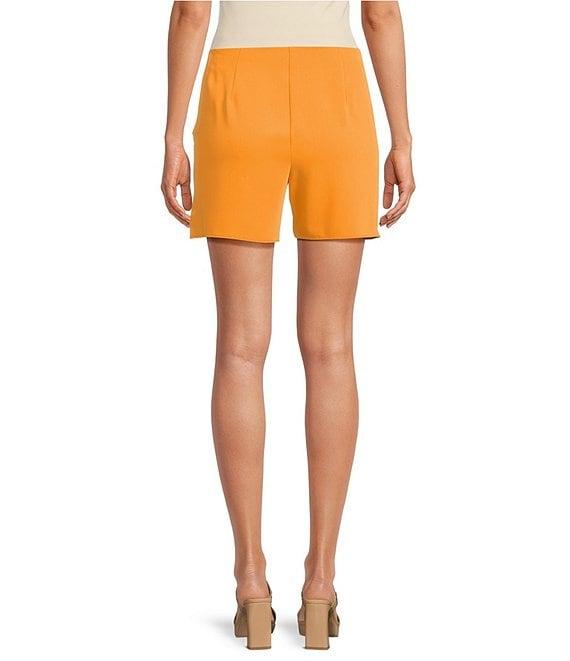 Trina Turk Pommes Double Georgette Flat Front Mid Rise Shorts Product Image