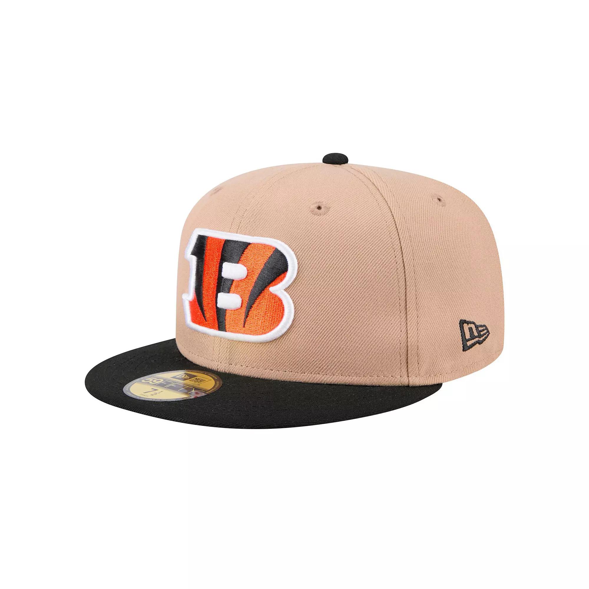 Men's New Era Tan Cincinnati Bengals   Logo Main 59FIFTY Fitted Hat, Size: 7 3/8, Team Product Image