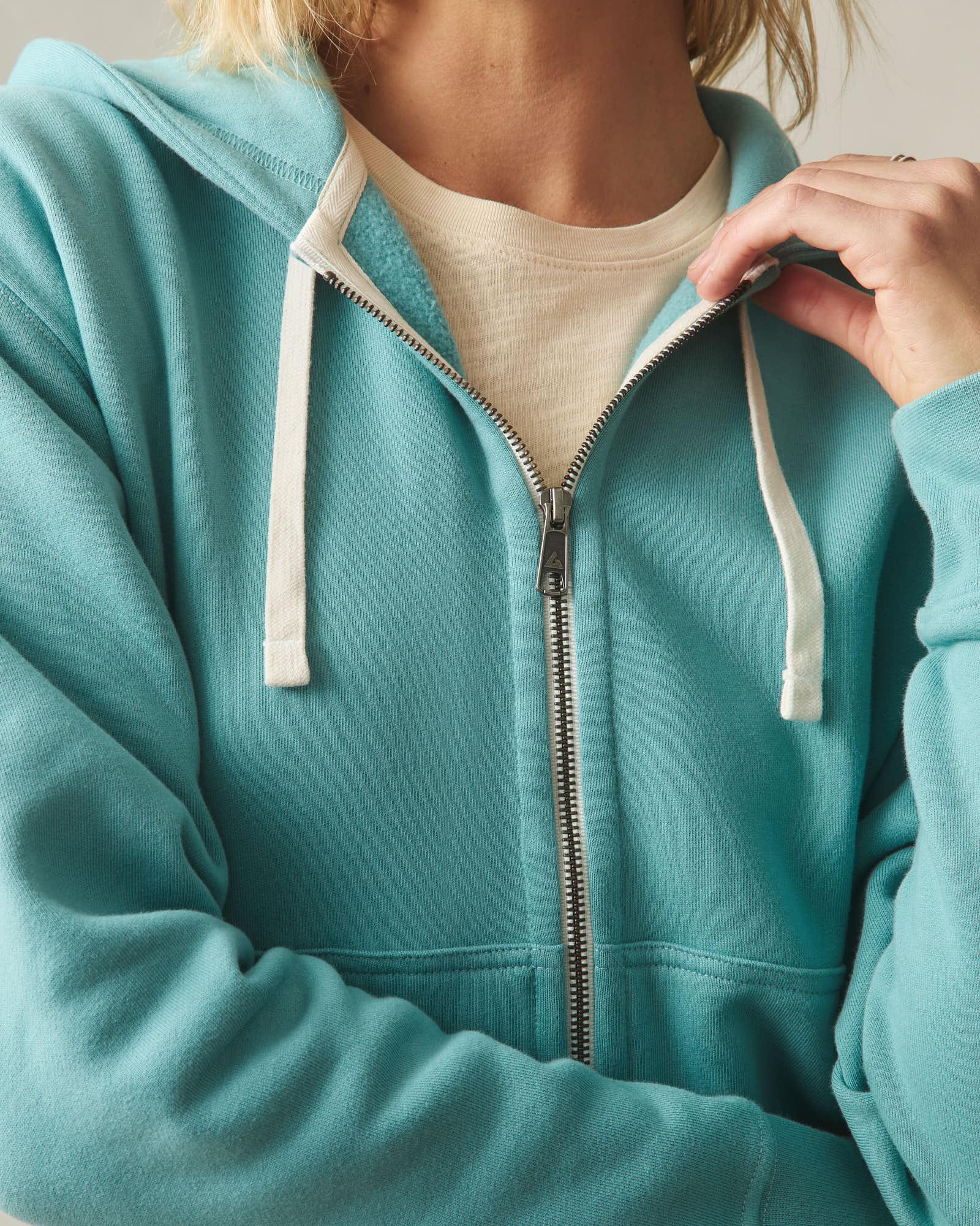 Women's Midweight Full Zip - Teal Product Image