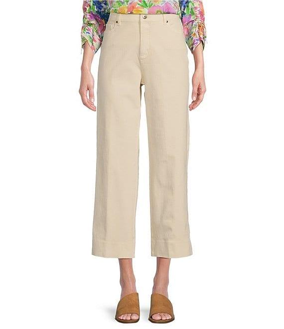 John Mark Wide Leg Four Pocket Fringe Hem Jeans Product Image